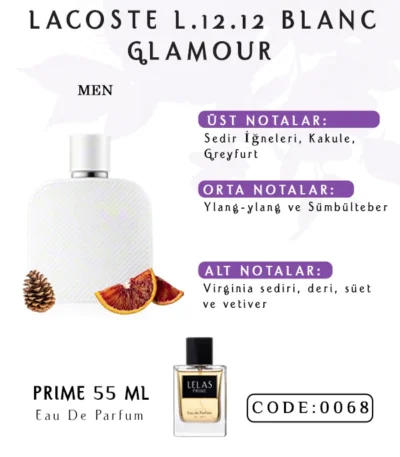 Lacoste L.12.12 Blanc Glamour Eau de Perfume 55 ML