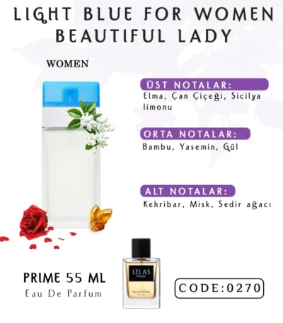 Light Blue For Women Beautiful Lady Perfume 55 ML